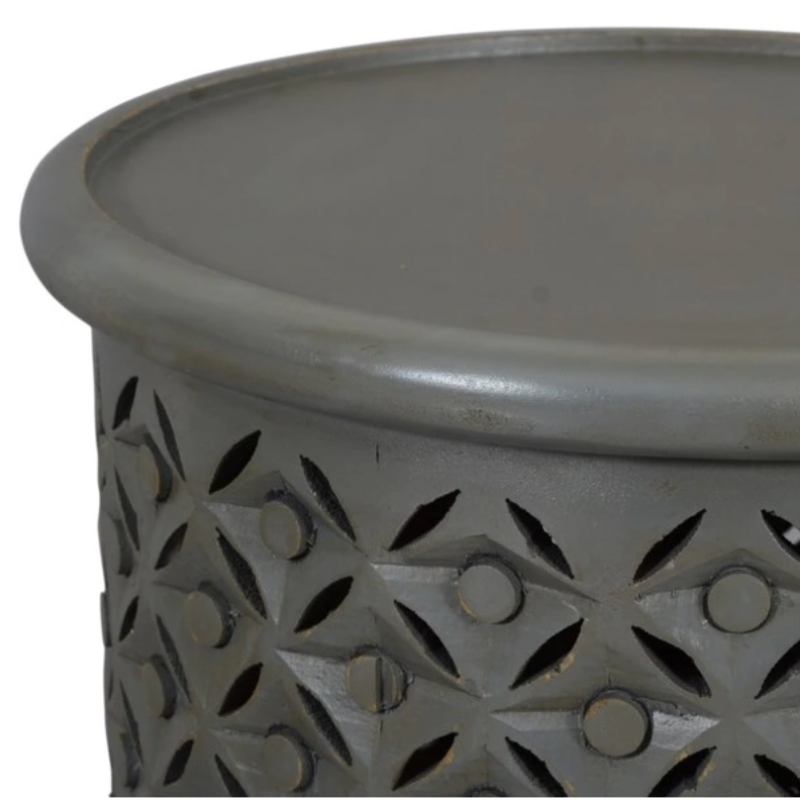 Decker Small Drum Table - Grey