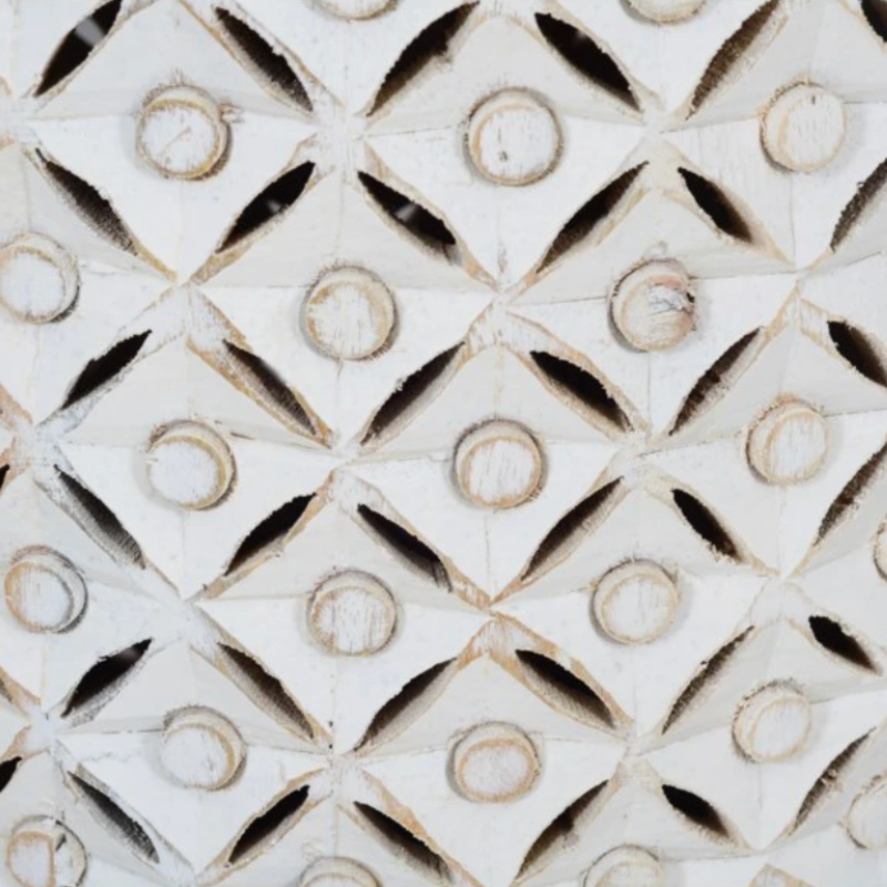 Decker Small Drum Table - White