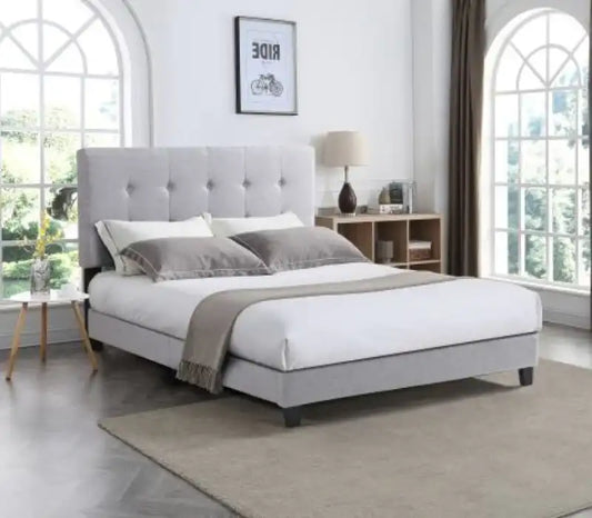 Cabo Queen Bed - Light Grey